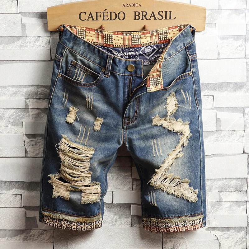Mens Ripped Short Jean