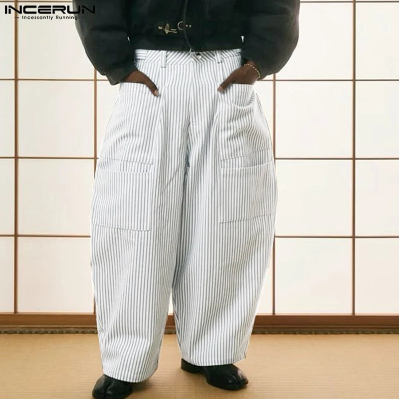 INCERUN Men Wide Leg Pants
