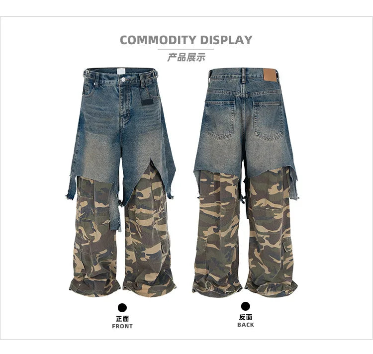 Ripped Spliced Jeans Y2K