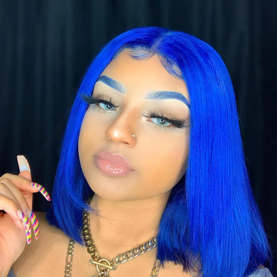 Short Royal Blue Hair Wig