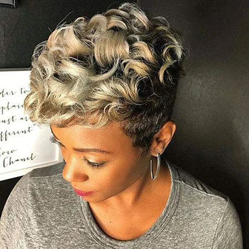 Short Curly African American  Wig