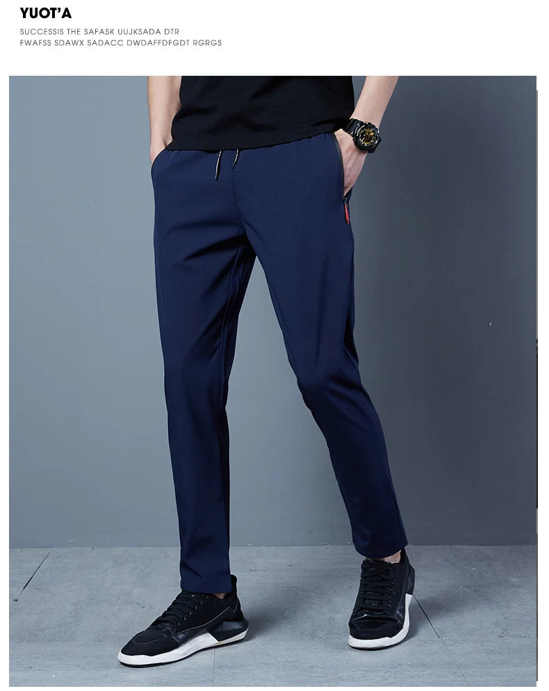 Summer Mens Ice Silk Pants