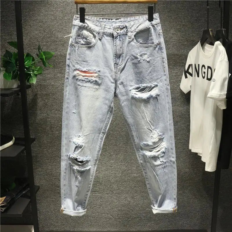 Jeans Loose-fit with Ripped Patches