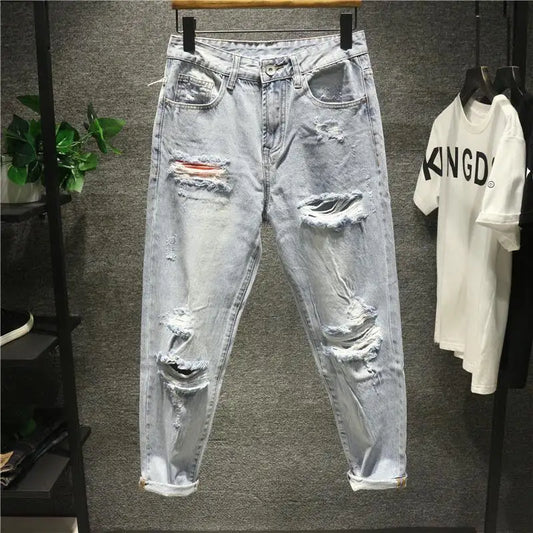 Jeans Loose-fit with Ripped Patches