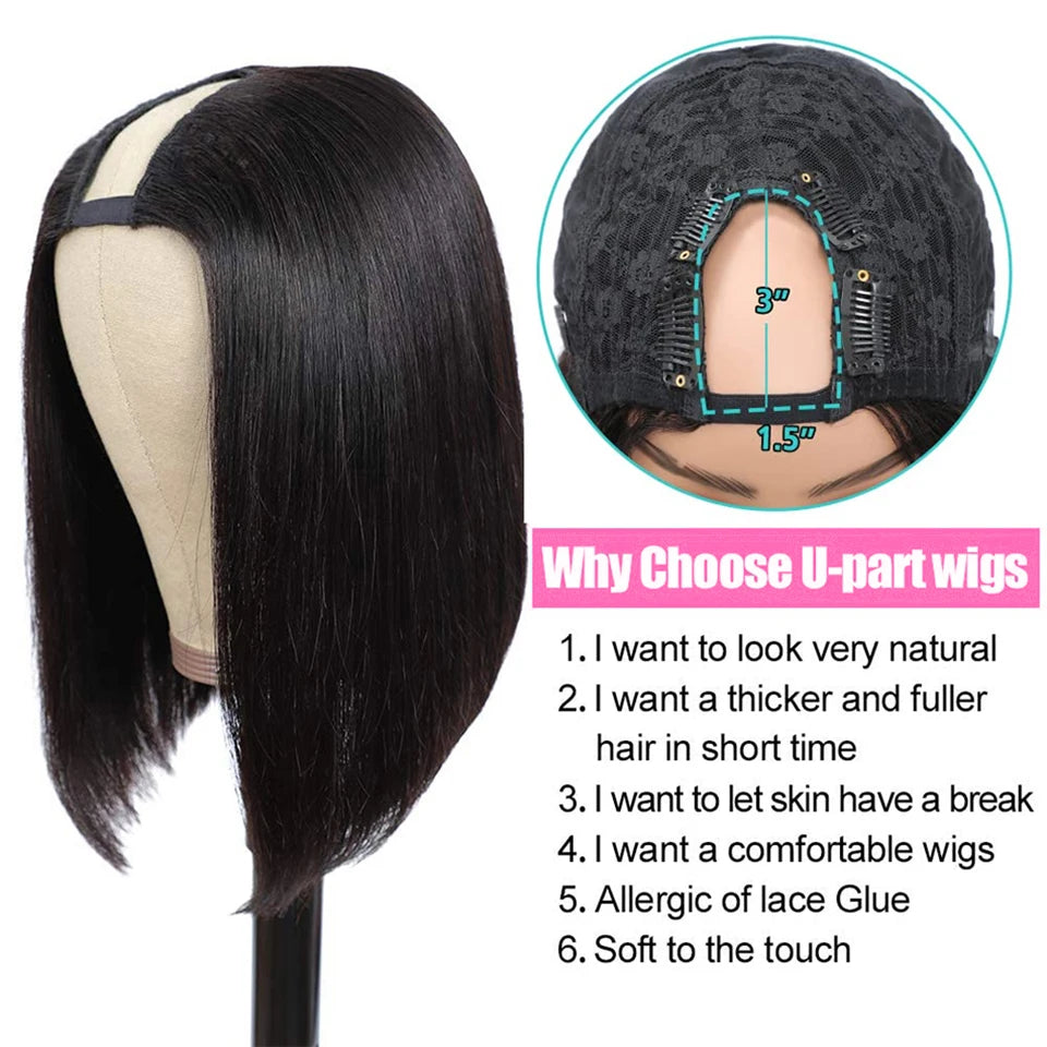 Short Cut Straight Hair Bob Glueless