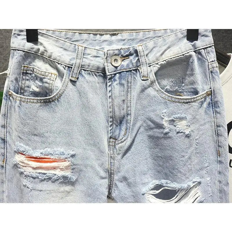Jeans Loose-fit with Ripped Patches