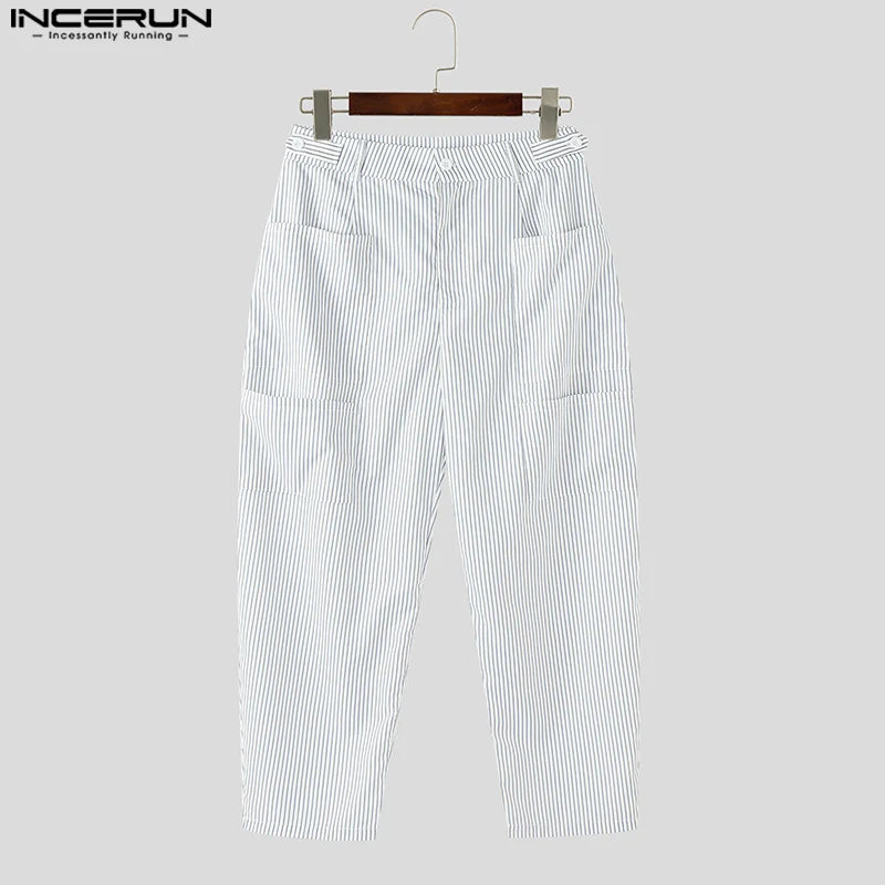 INCERUN Men Wide Leg Pants
