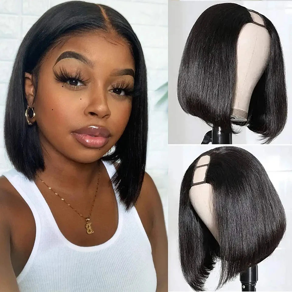 Short Cut Straight Hair Bob Glueless