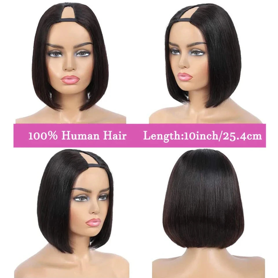 Short Cut Straight Hair Bob Glueless