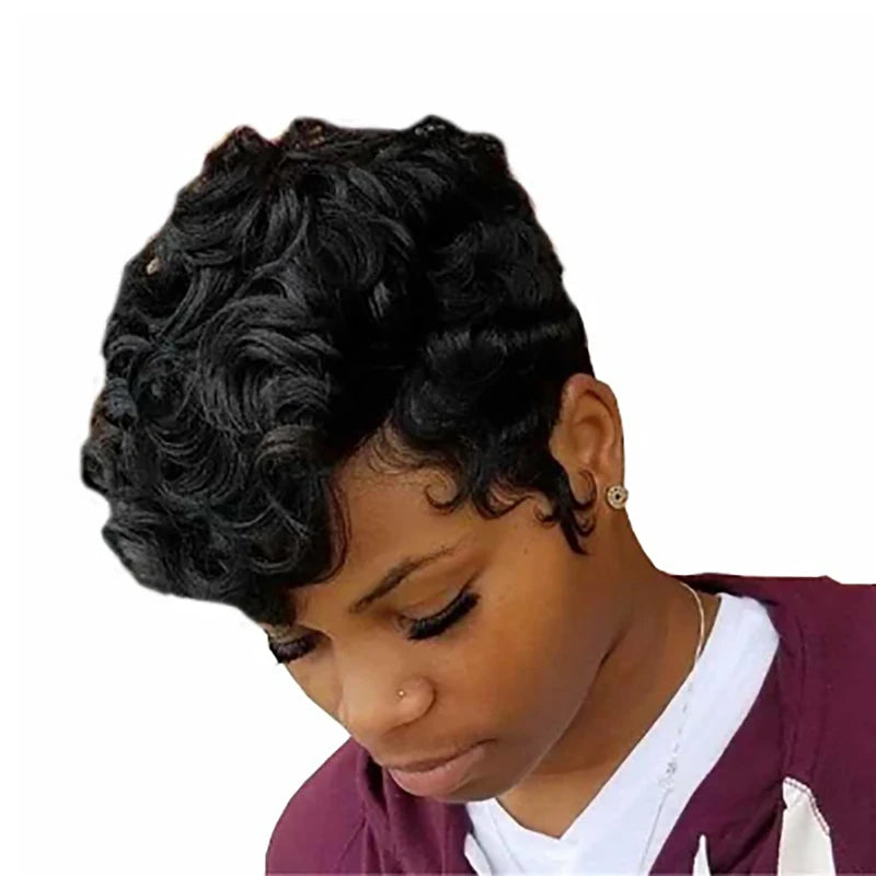Short Curly African American  Wig