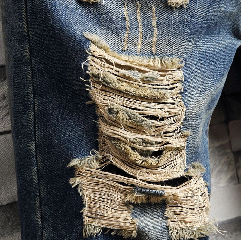 Mens Ripped Short Jean