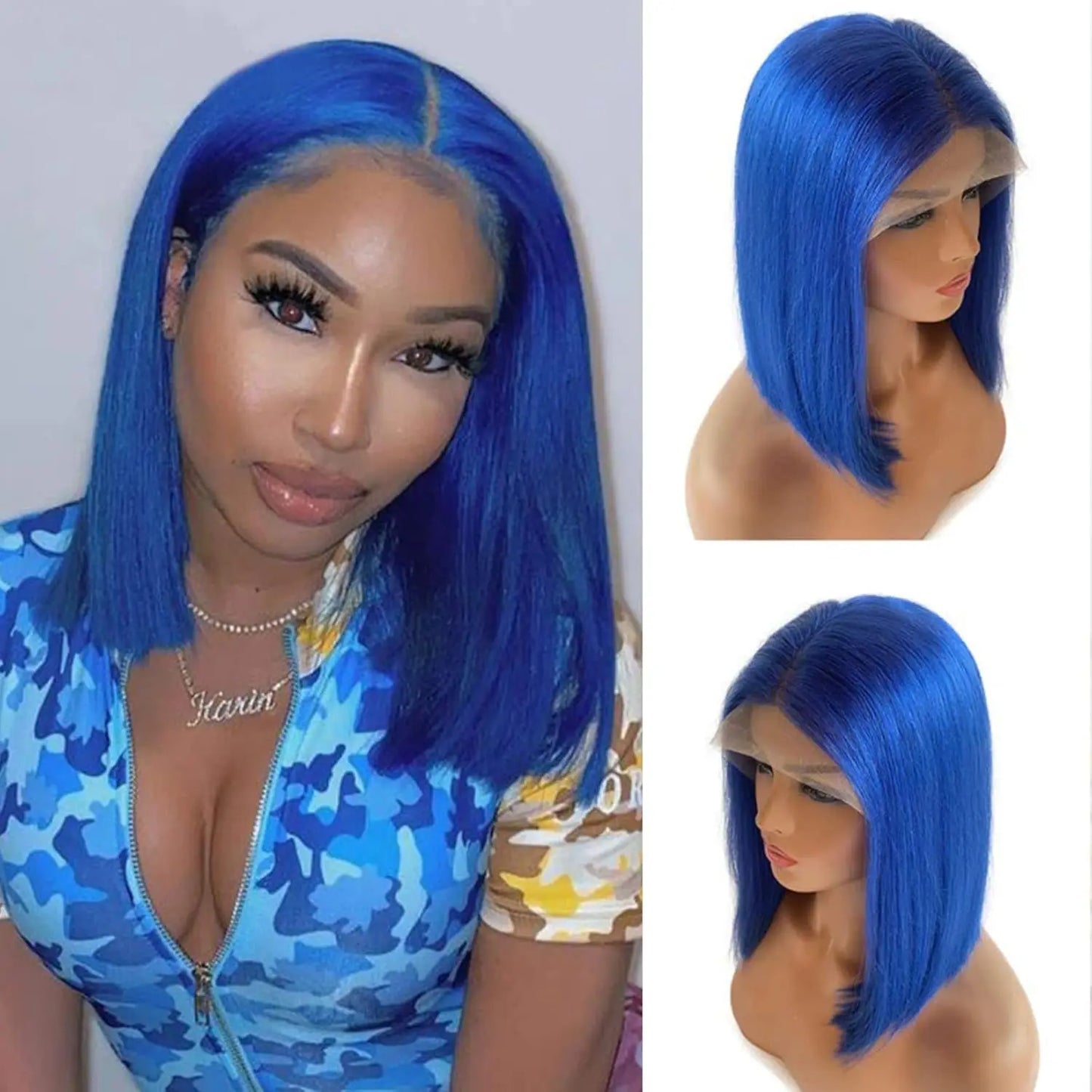 Short Royal Blue Hair Wig