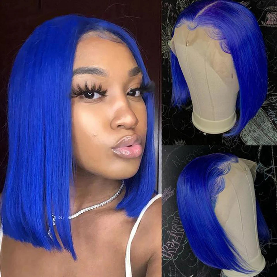 Short Royal Blue Hair Wig