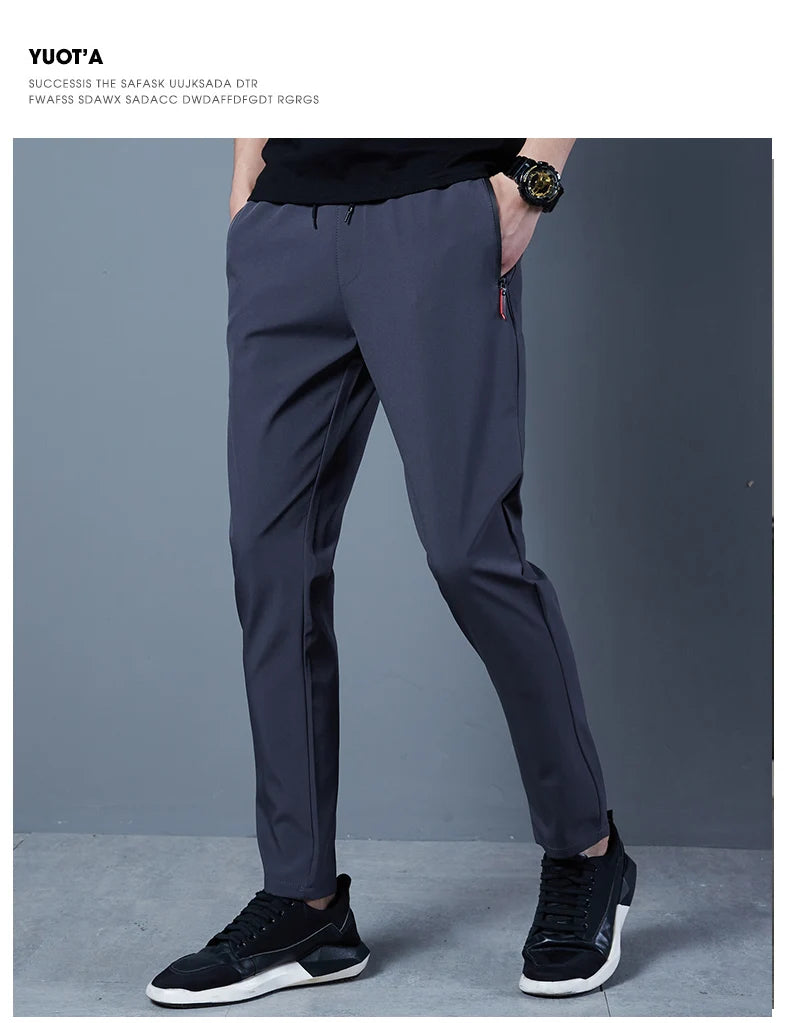 Summer Mens Ice Silk Pants