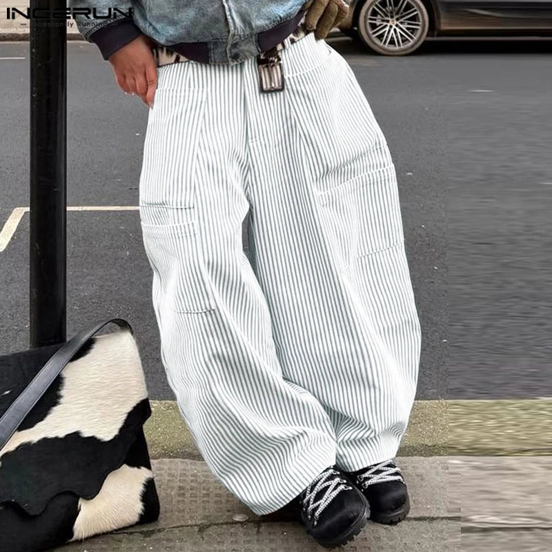 INCERUN Men Wide Leg Pants